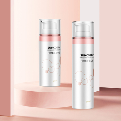 30 ml 50 ml αντλία PET συσκευασία καλλυντικών αντικαταστάσιμη επαναγεμιστή PET διπλής τοιχώματος μπουκάλι κρέμα προσώπου